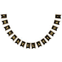 Modern Black & Gold Glitter Engagement Party Bunt