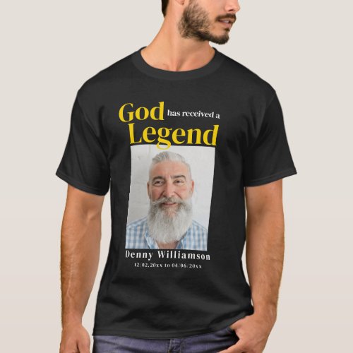 Modern black gold god received a legend funeral T_ T_Shirt