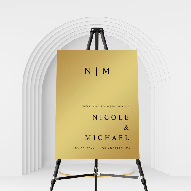 Modern Black & Gold Gradient Wedding Welcome Sign (Creator Uploaded)