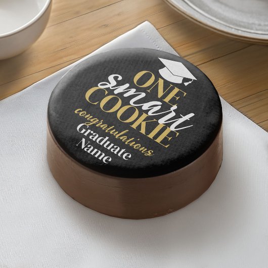 Modern Black Gold Graduation - One Smart  Chocolate Covered Oreo