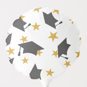 Modern Black Gold Graduation Party Balloon