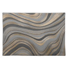 Modern Black Gold Gray abstract Cloth Placemat