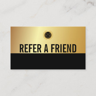 Modern Black&Gold Lawyer Business Referral Card