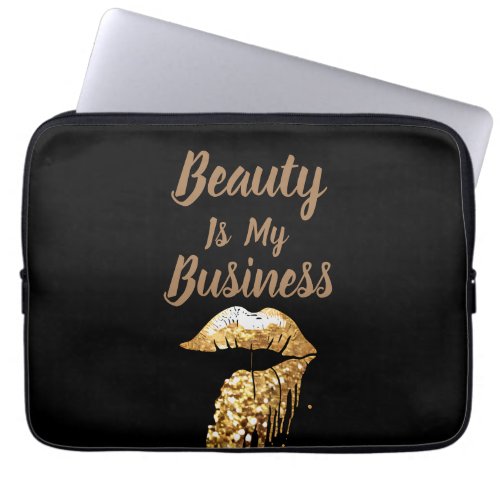 modern blackgold lips  makeup artist  laptop sleeve