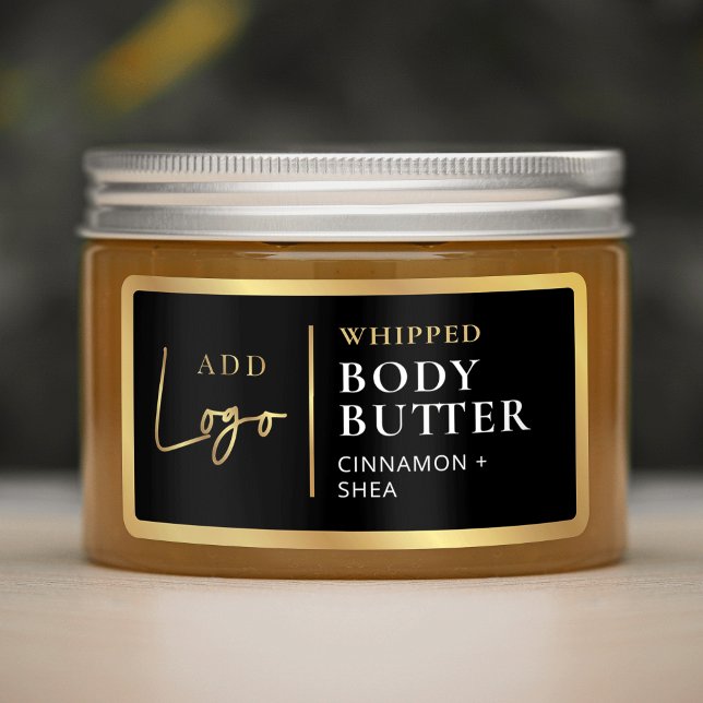 Modern Black Gold Logo Body Butter Jar Waterproof Labels (Modern Black Gold Logo Body Butter Jar Waterproof Labels)