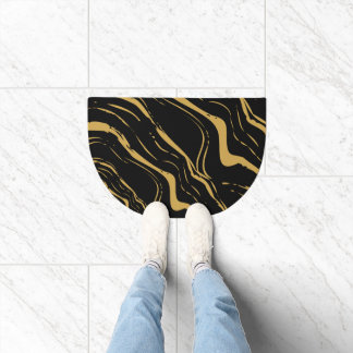 Modern Black & Gold Marble indoor Doormat