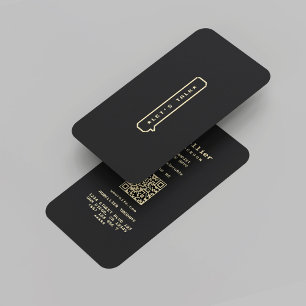 Modern Black Gold Mental Health Therapist Business Card