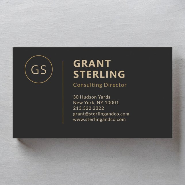 Modern Black Gold Minimalist Professional  Business Card (Creator Uploaded)