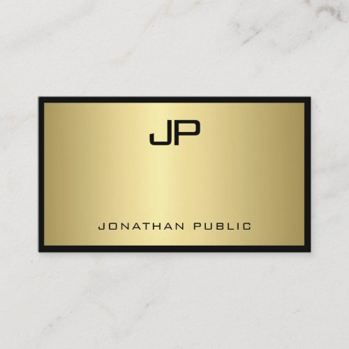 Modern Black Gold Monogram Glamour Excellent Luxe Business Card