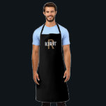 Modern black gold monogram name apron<br><div class="desc">Modern apron. Personalize with your name.</div>