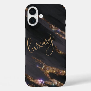 Modern Black Gold Monogrammed Case- Mate iPhone 16 Plus Case