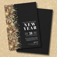 Modern Black Gold New Year's Eve Party