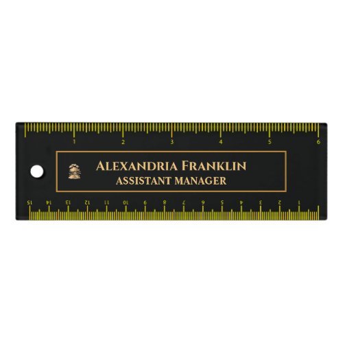 Modern Black Gold Office Professional Personalize Ruler