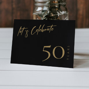 Modern Black & Gold: Personalized 50th Anniversary Invitation