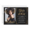 Modern Black Gold Photo Graduation Invitation