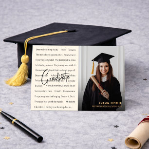 Modern Black & Gold Photo Graduation Party Invitation