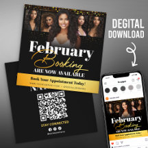 Modern Black Gold Photo Hair Stylist Flyer Card