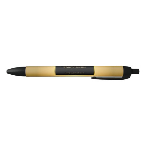 Modern black gold professional promotional black ink pen
