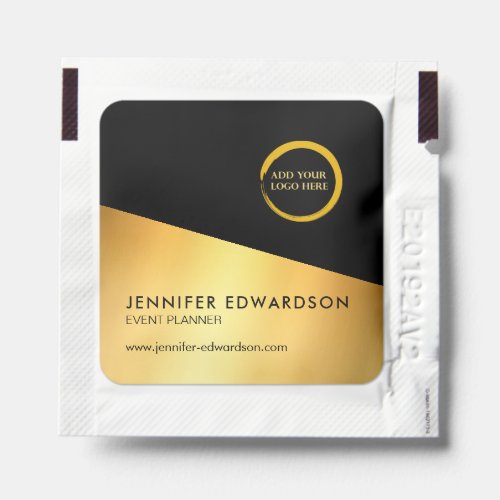 Modern black gold professional promotional hand sanitizer packet