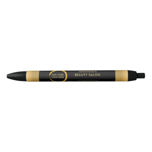 Modern black gold professional promotional logo black ink pen
