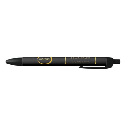 Modern black gold professional promotional logo black ink pen