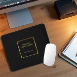 Modern black gold promotional professional mouse pad<br><div class="desc">Modern black gold promotional professional Mouse Pad.
Add your own name and website to personalize.</div>