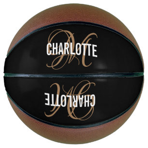 Modern black gold script name Basketball