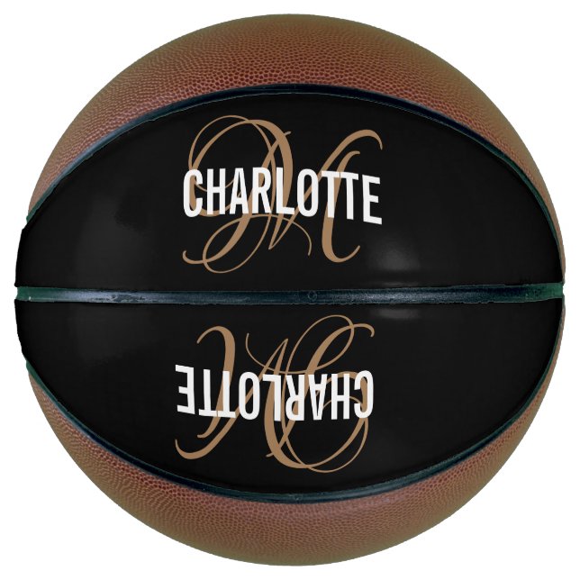Modern black gold script name Basketball (Front)