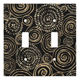 Modern Black Gold Silver Light Switch Cover