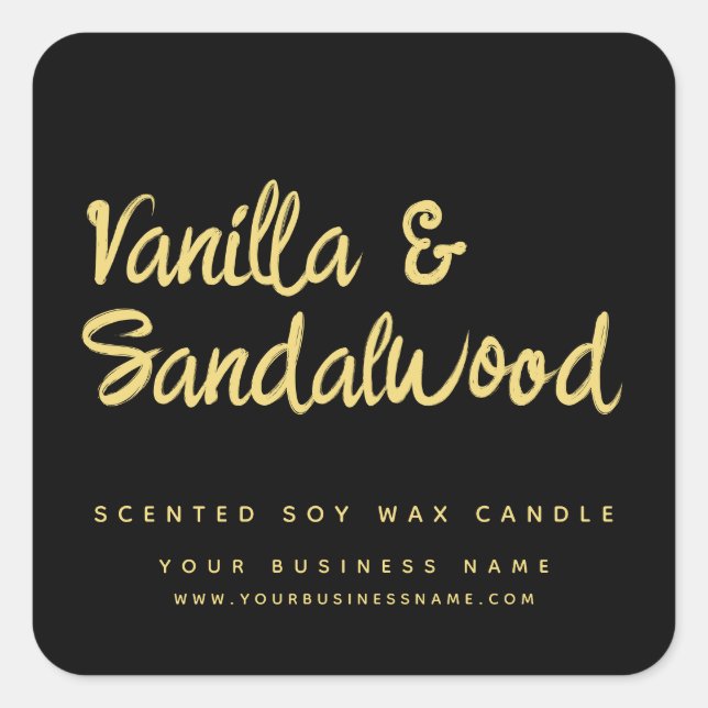 Modern black gold soy candle label (Front)