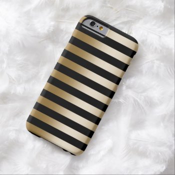 Modern Black & Gold Stripes Iphone 6 Case by caseplus at Zazzle