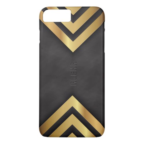 Modern Black  Gold Triangle Design iPhone 8 Plus7 Plus Case