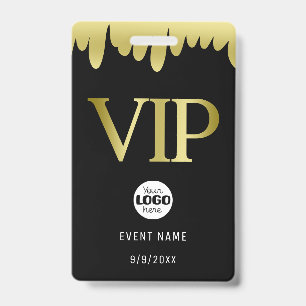 Modern Black Gold VIP Business Logo Badge