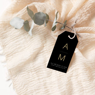 Modern Black + Gold Wedding Favor Gift Tags