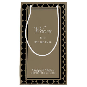 Modern Black & Gold Wedding Welcome Favor Small Gift Bag