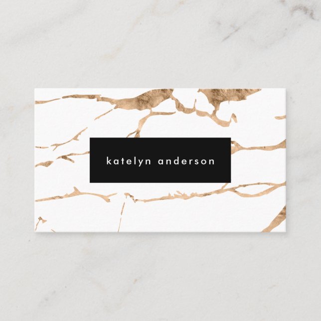 Modern Black  Gold White Stylist Professional Business Card (Front)