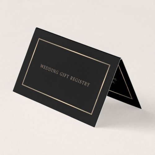 Modern Black  Gold With Photo Gift Registry Card