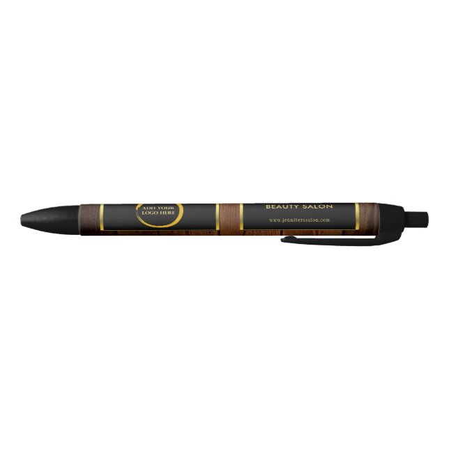 Modern black gold wood pattern professional logo pen (Bottom)