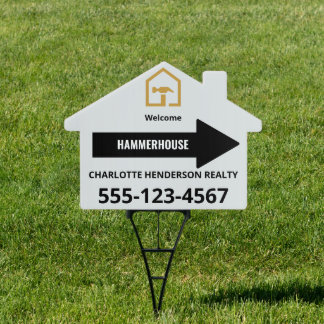 Modern Black & Golden Construction Building Sign