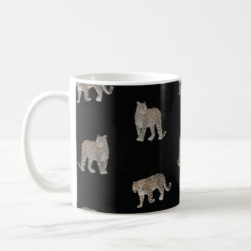 Modern Black Golden Leopard Jungle Animals Coffee Mug