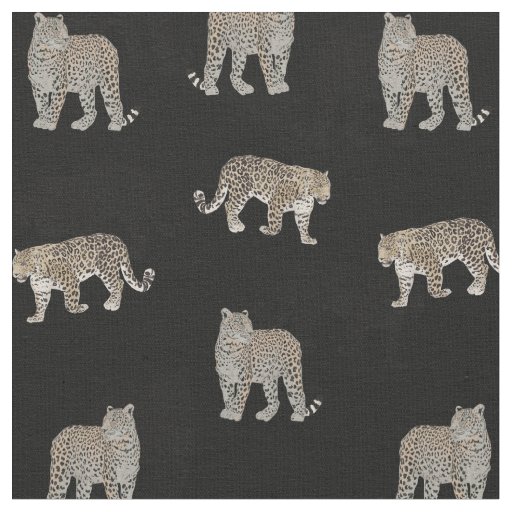 Modern Black Golden Leopard Jungle Animals Fabric