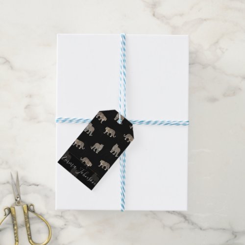 Modern Black Golden Leopard Jungle Animals Gift Tags