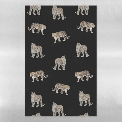 Modern Black Golden Leopard Jungle Animals Magnetic Dry Erase Sheet