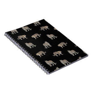 Modern Black Golden Leopard Jungle Animals Notebook