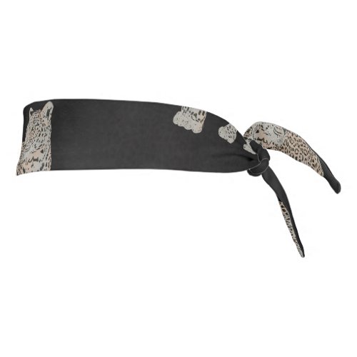 Modern Black Golden Leopard Jungle Animals Tie Headband