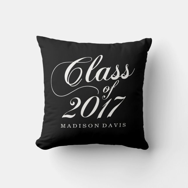 Modern Black | Graduation Throw Pillow (Front)