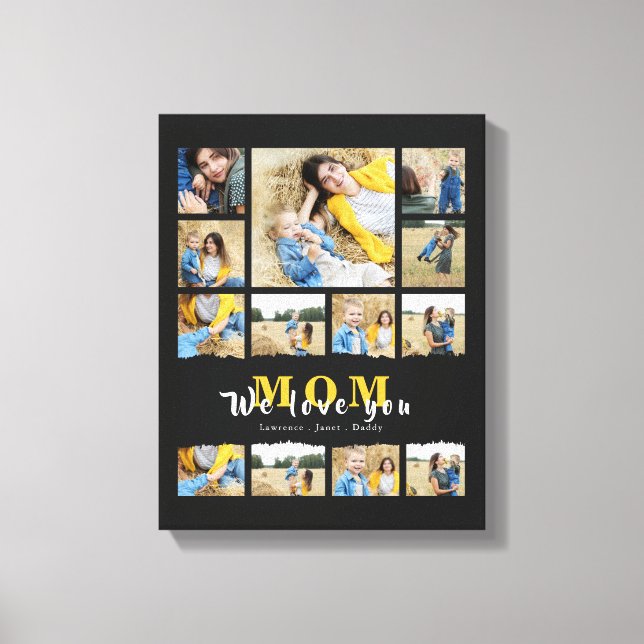 Modern Black grandma Mom photo collage mothers day Canvas Print (Front)