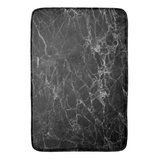 Modern Black Gray and White Faux Marble Bath Mat Zazzle