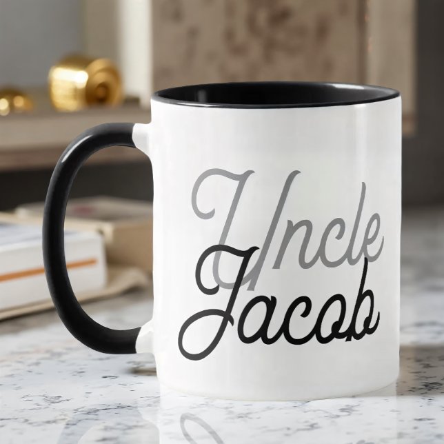 Modern Black Gray and White For The Cool Uncle Mug (Creator Uploaded)