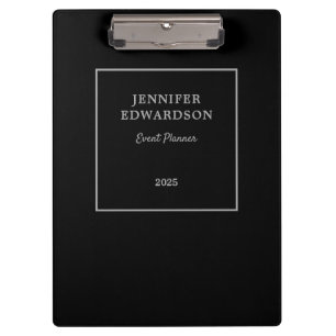 Modern black gray elegant professional business clipboard